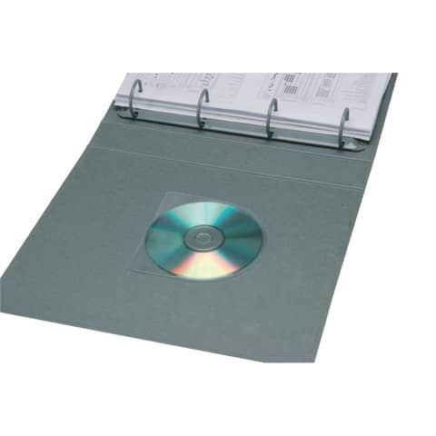 Custodia autoadesiva per CD/DVD Q-Connect 12,6x12,6 cm trasparente Conf. 100 pezzi - KF27031